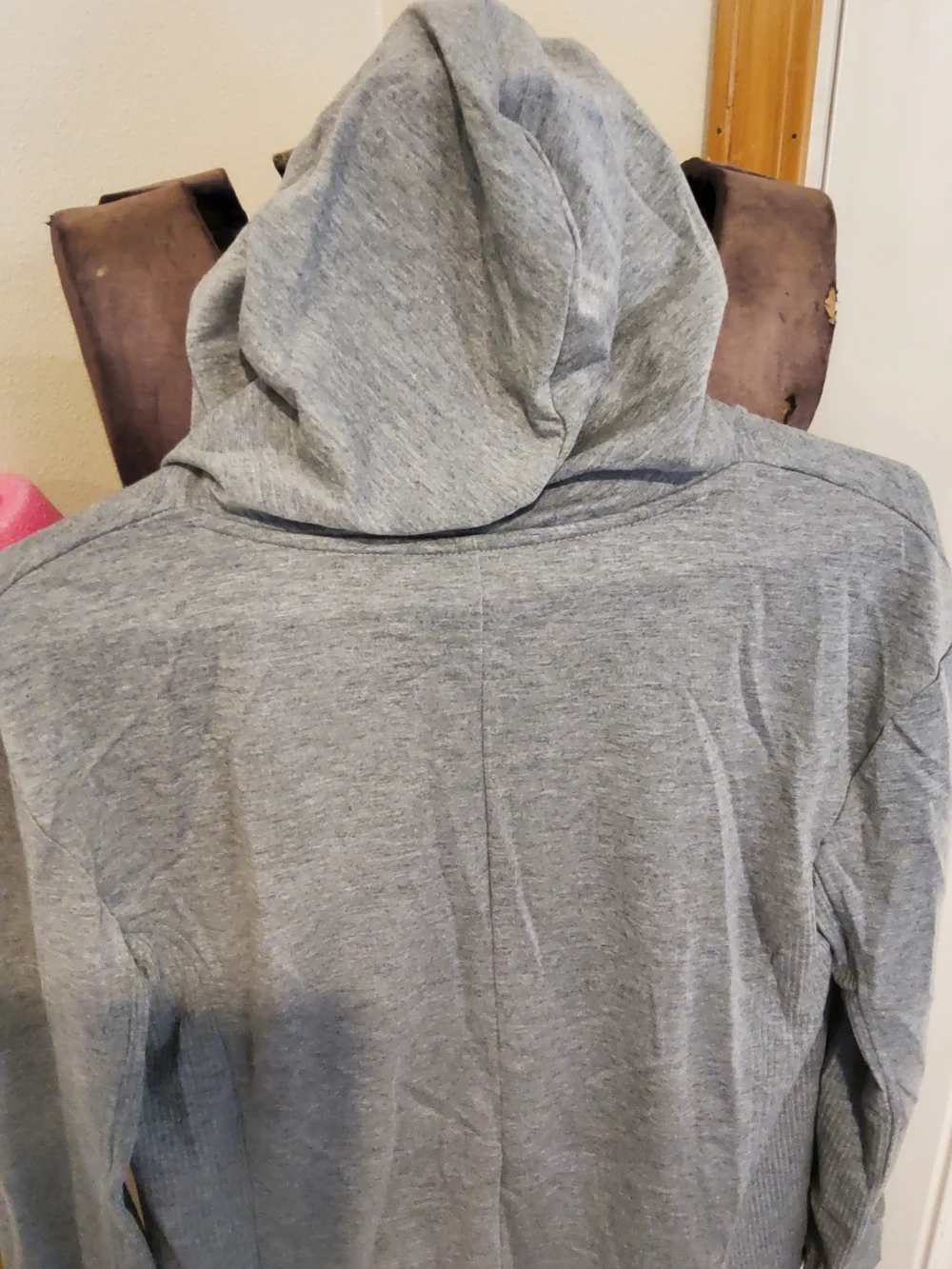Justice Gray Girls' Hooded Top with Pink Trim
